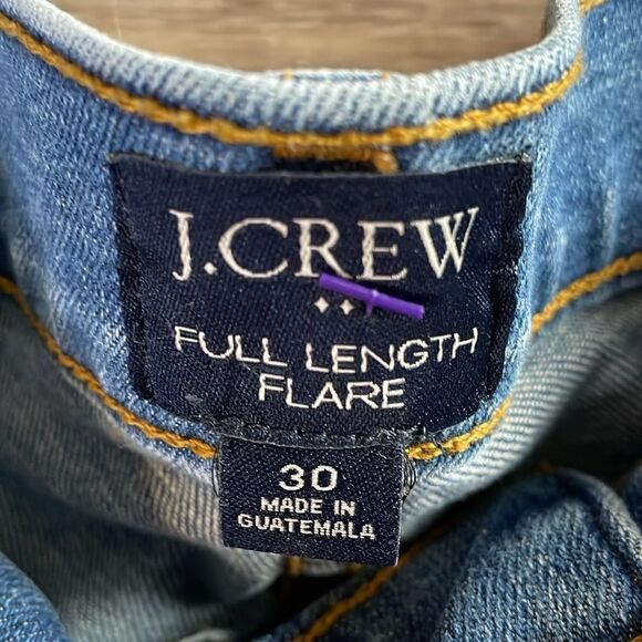 J Crew Full-Length Flare Leg 5 Button Stretch Jeans 30 Size 10 Blue - Picture 7 of 13